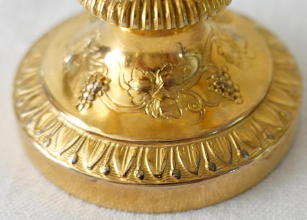 French antique solid silver gilt Baroque Chapel Set